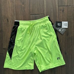 Russell Athletic Neon Green Shorts Boys L 10/12 NWT